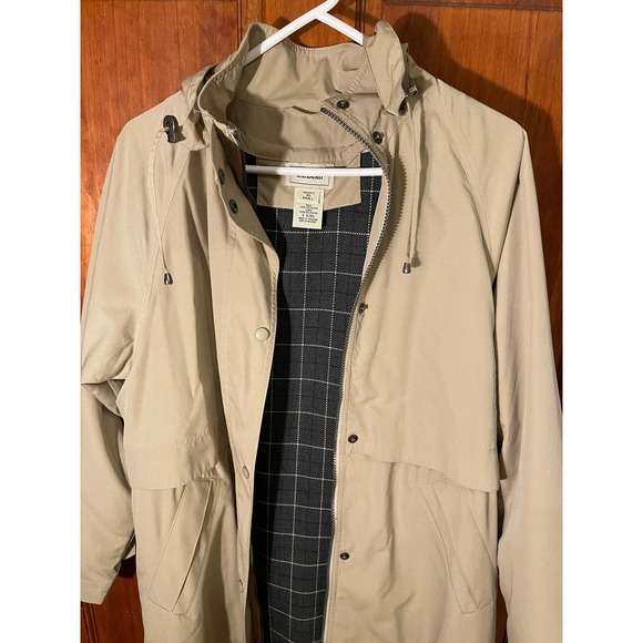 Vintage (1990s) LL Bean Ladies Hooded Trench w Removable Wool Lining EVC sz. S - Picture 3 of 8